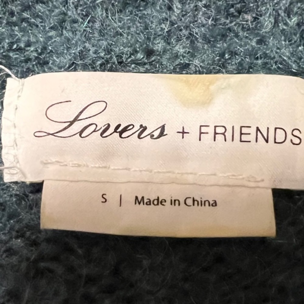 Lovers+Friends Womens Green White Striped Wool Blend Knit Sweater Glitters Sz SM - Picture 5 of 9